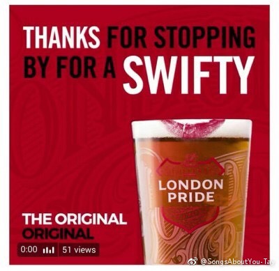 果然，霉霉还在英国，在酒吧霉霉与JOE共进午餐