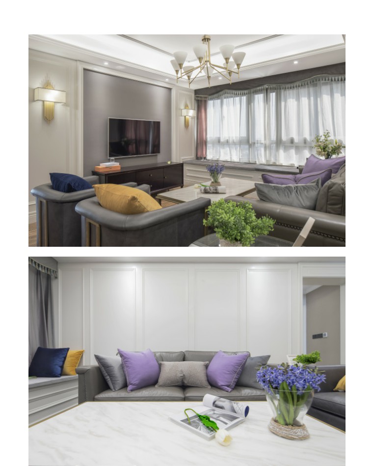 142平美式轻奢风和中式对比,142平现代美式轻奢风