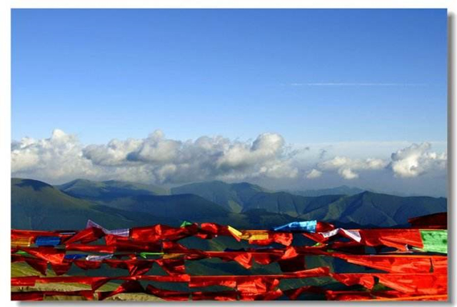 五台山旅游挂经幡,五台山转经筒的经幡图片