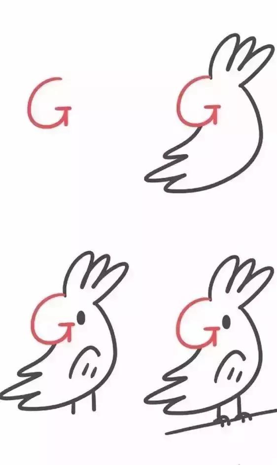 用字母画孩子的简笔画,如何用简笔画数字宝宝