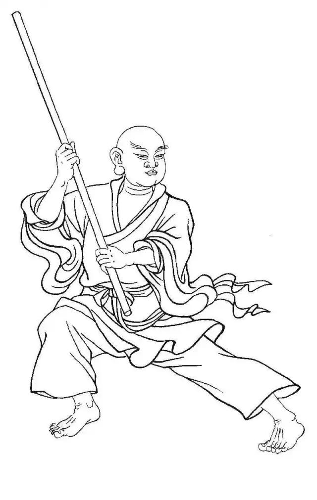 罗汉白描画稿,小写意罗汉图白描