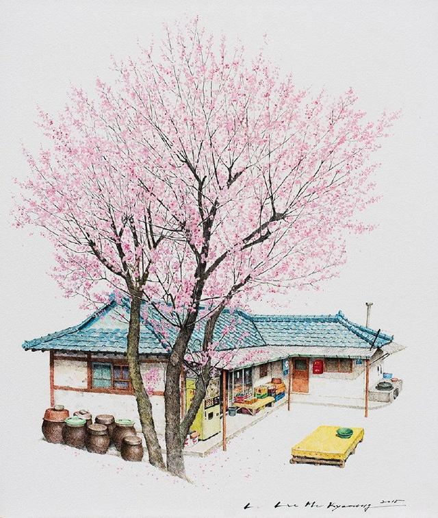 简单清新水彩画日漫,日本水彩风景画教程