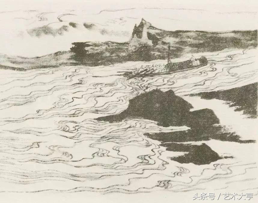 国画怎么画水中的山,画水国画教程