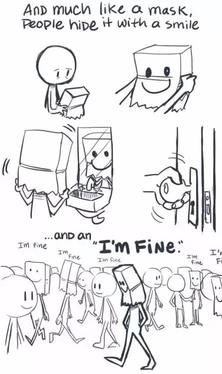 一幅心理健康漫画,对于抑郁的人如何心理辅导