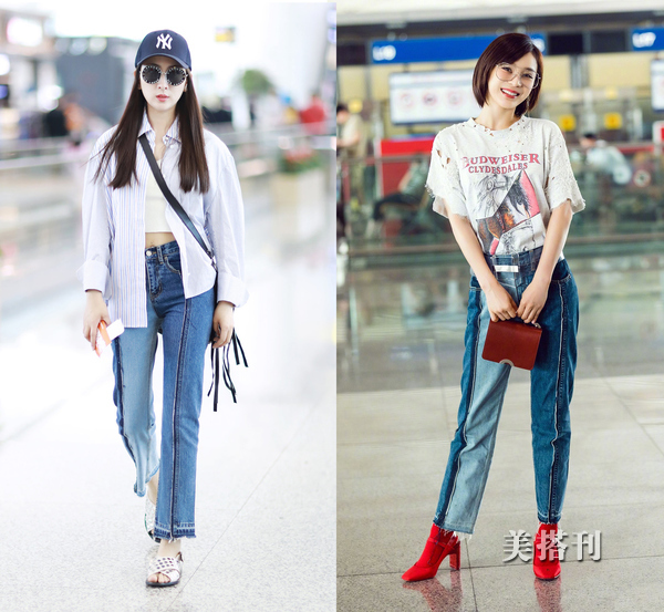 女明星牛仔裤穿搭合集,穿搭女夏季牛仔裤搭配高级感
