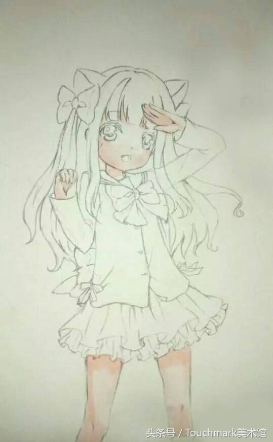 用丙烯马克笔画小姑娘背影,动漫人物绘画马克笔简单好看