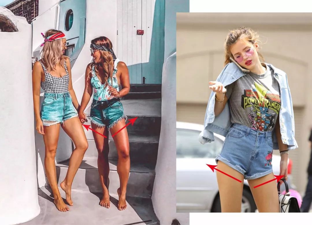 宽松牛仔短裤怎么穿才不显腿短,最适合自己的牛仔短裤