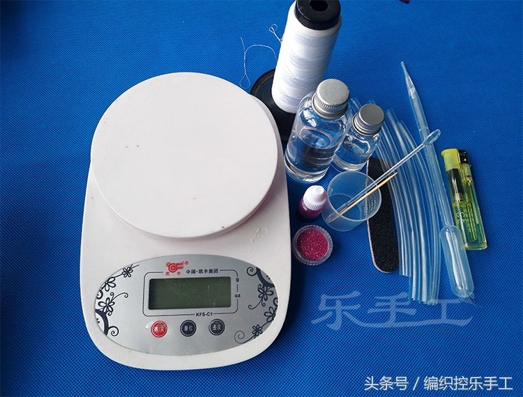 钩针滴胶手柄制作,手工diy粘钩