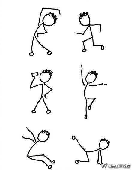 开心超萌小人简笔画,100个可爱手账小人简笔画