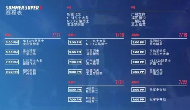 中8超级联赛,中8超级联赛日程表