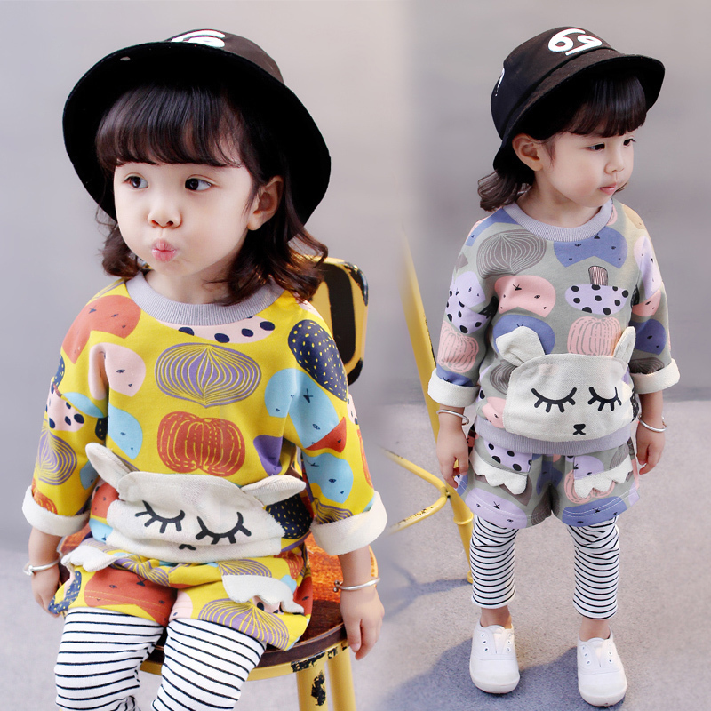 女童装6-12岁小清新春装,中大童洋气女童装春装