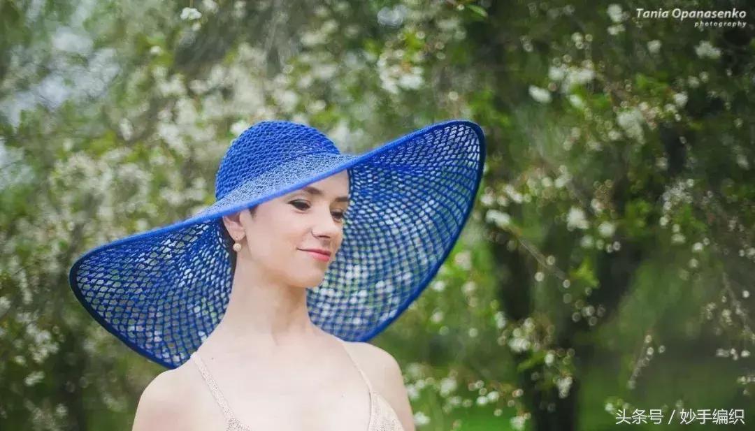 空心线钩太阳帽教程视频,空顶遮阳帽的钩法