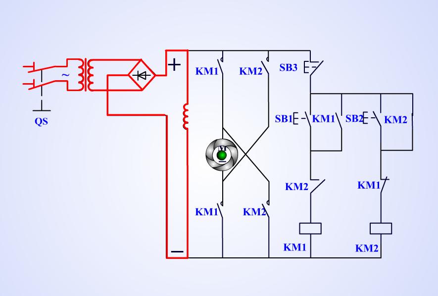 接触器互锁电机正反转电气原理图,二个接触器电机正反转自锁实物图