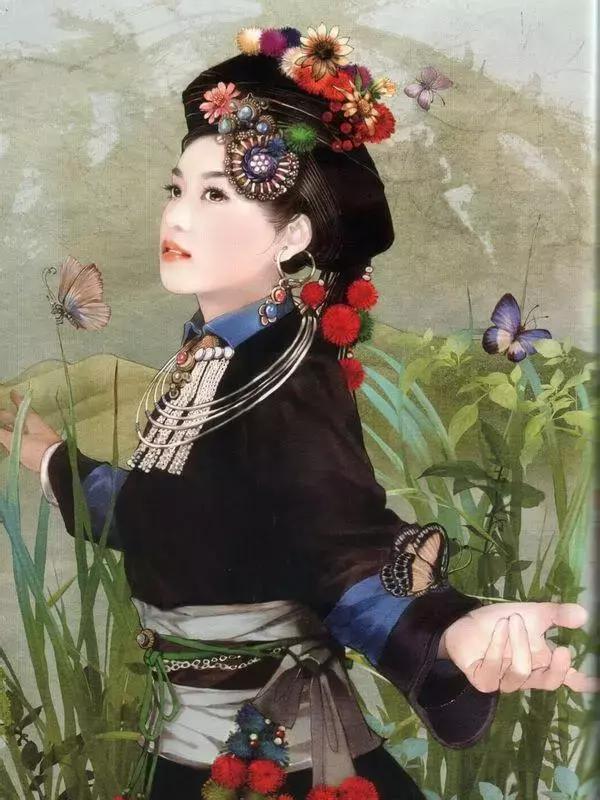 插画美女唯美简约,台湾当代著名的插画家