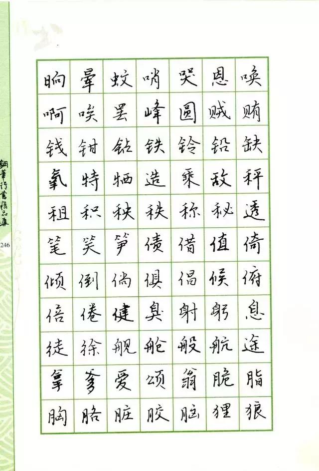 钢笔行书书法欣赏100幅,庞中华钢笔行书字帖常用字