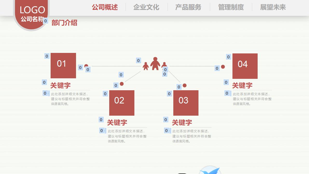 线性ppt模板免费,极简蓝色通用ppt模板