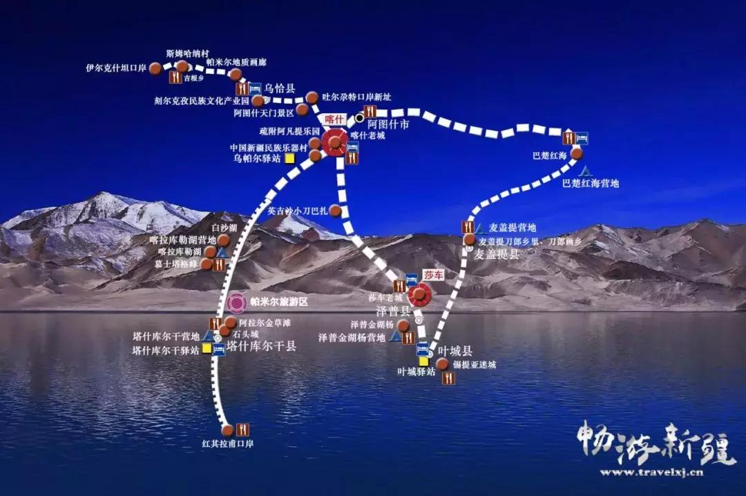 疆北自驾游线路图,全疆大环线自驾游最佳路线