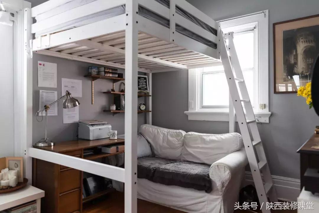儿童房上床下桌一体效果图,30平小户型上床下桌