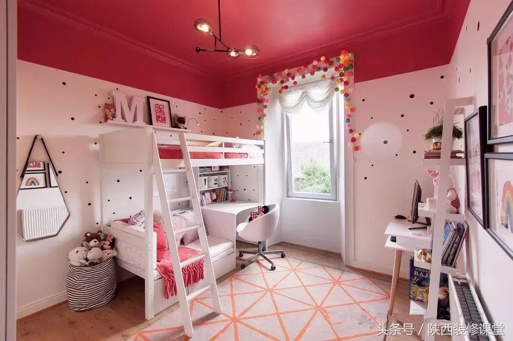 儿童房上床下桌一体效果图,30平小户型上床下桌