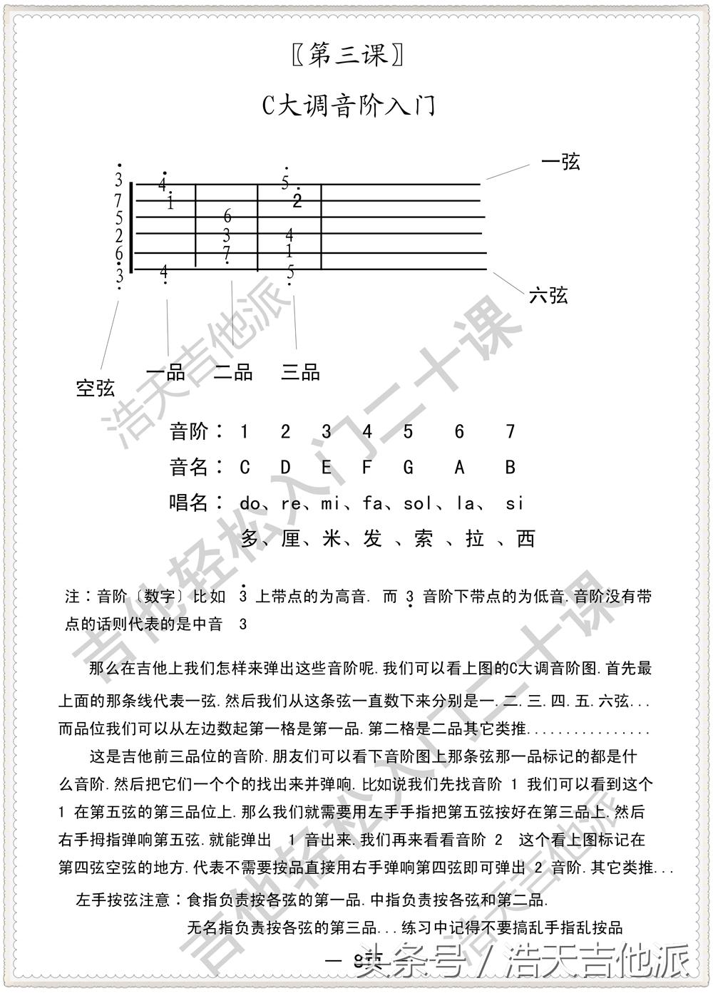 吉他轻松入门二十课小星星,吉他轻松入门二十课曲谱篇