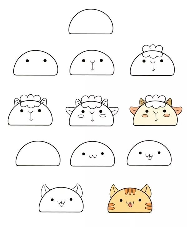 怎么画手帐简单又漂亮小动物,可爱的小动物简笔画手帐