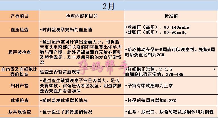 怀胎十月产检项目一览表,怀胎十月要经过哪些孕期检查