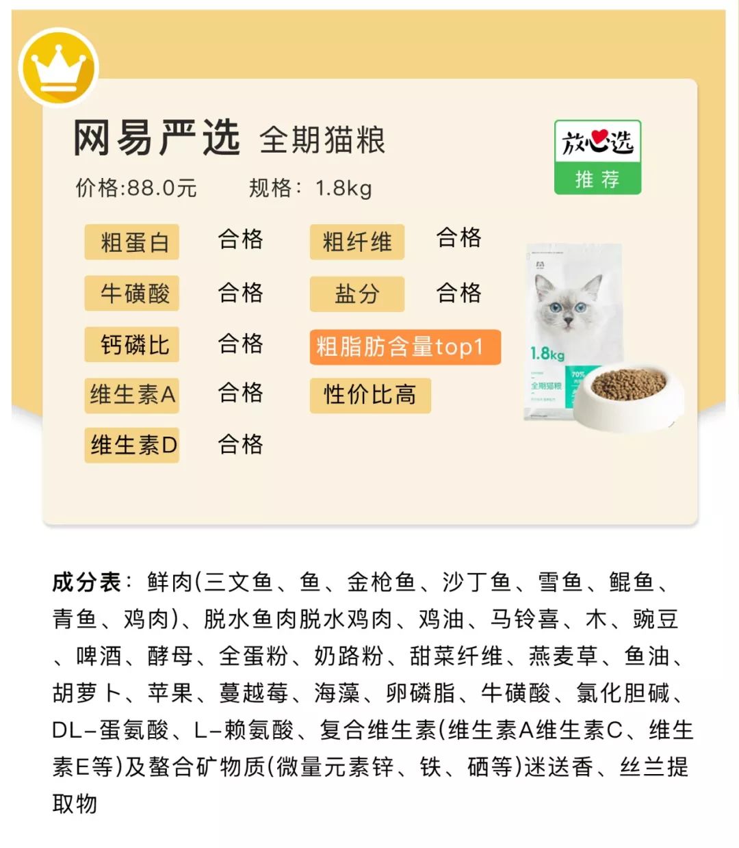 20款猫粮评测,20以内猫粮推荐红黑榜测评