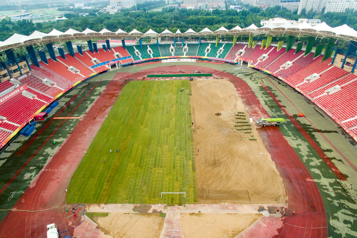 河南建业绿化,河南建业新球场进程