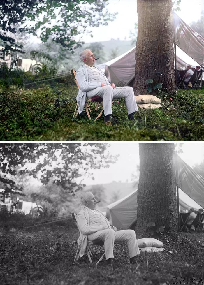 毫无ps痕迹的珍贵老照片,彩照变黑白老照片