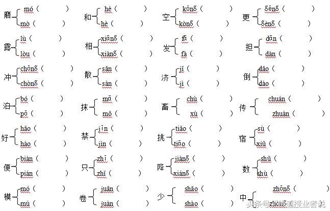 苏版小学四年级语文知识点,苏教版四年级上语文字词