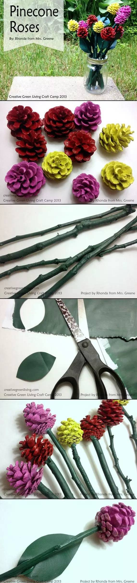 用松塔做的创意吊饰,松塔加树枝创意手工吊饰