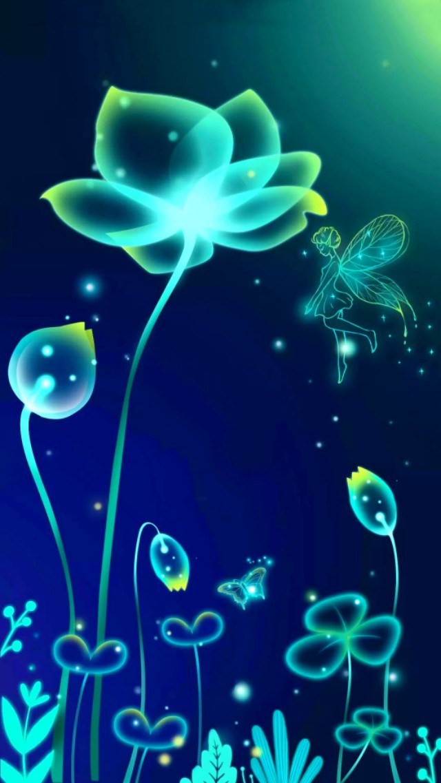 蝶恋花全屏手机壁纸图文,手机壁纸蝶恋花荧光闪耀太好看啦