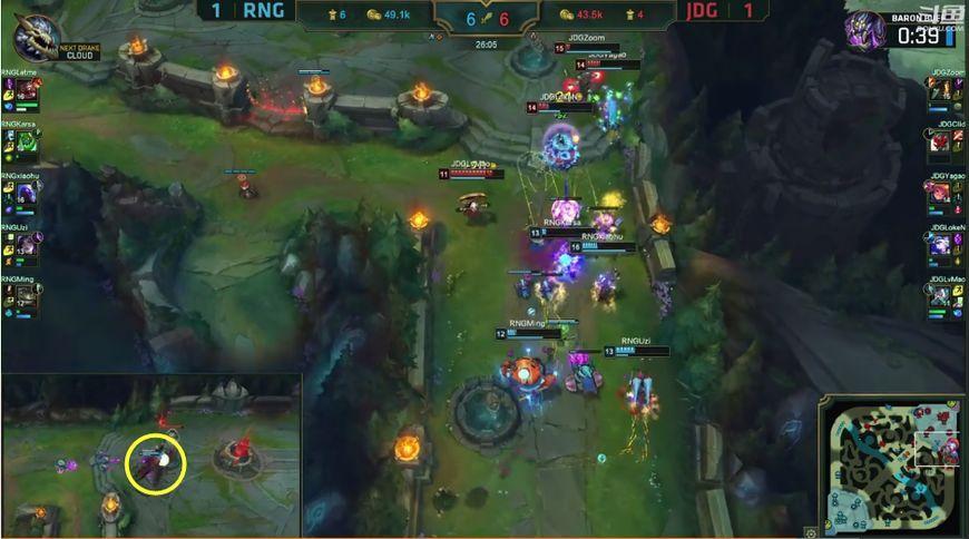 LOL:41分推新定义，RNG专属！UZI：我逮到对面五个落单的！