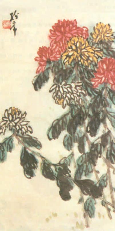 菊花花鸟画国画入门,菊花国画画法和步骤图片大全