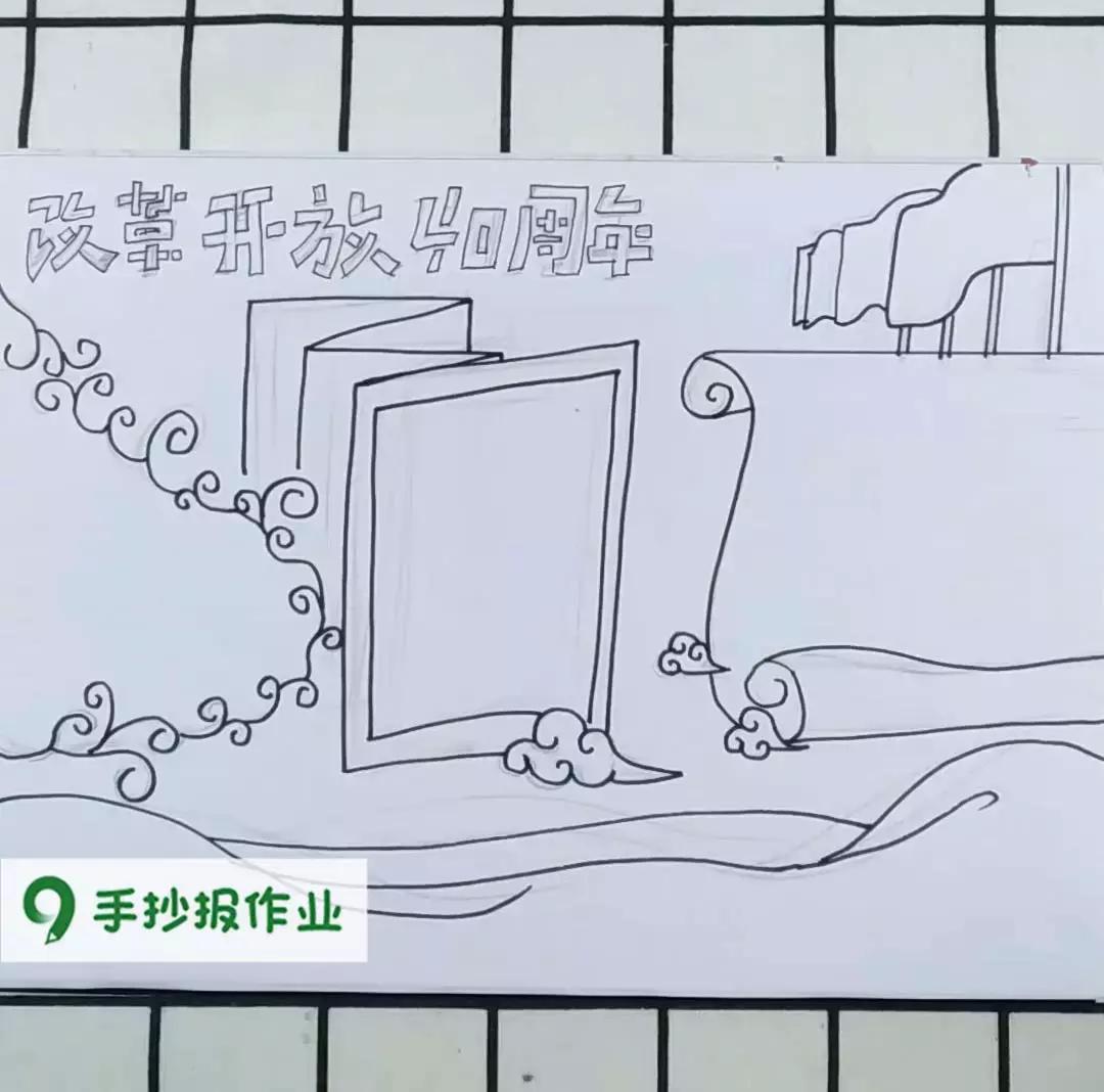 改革开放40周年手抄报图,简单改革开放40周年手抄报