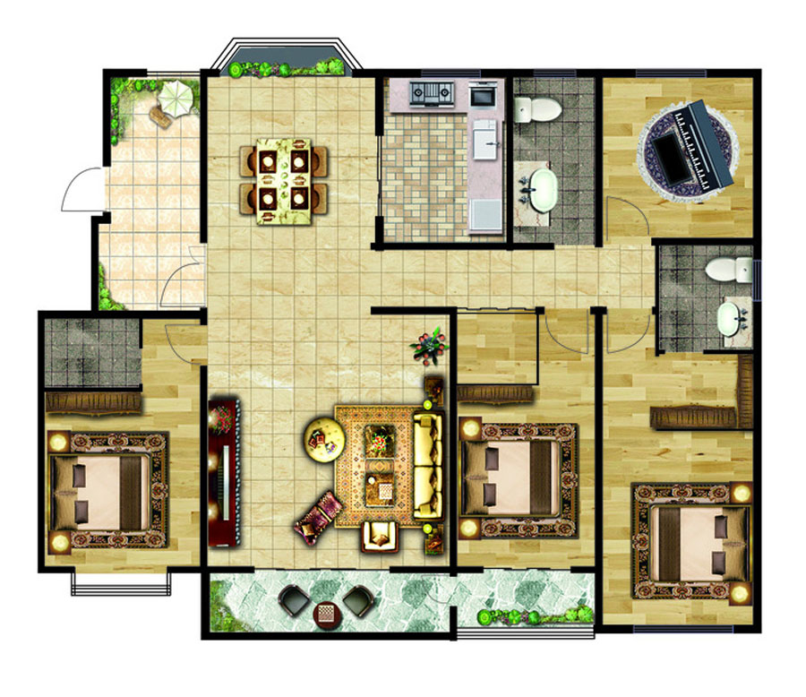 房地产公司复式户型设计图,楼盘户型设计图大全