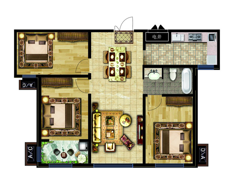 房地产公司复式户型设计图,楼盘户型设计图大全