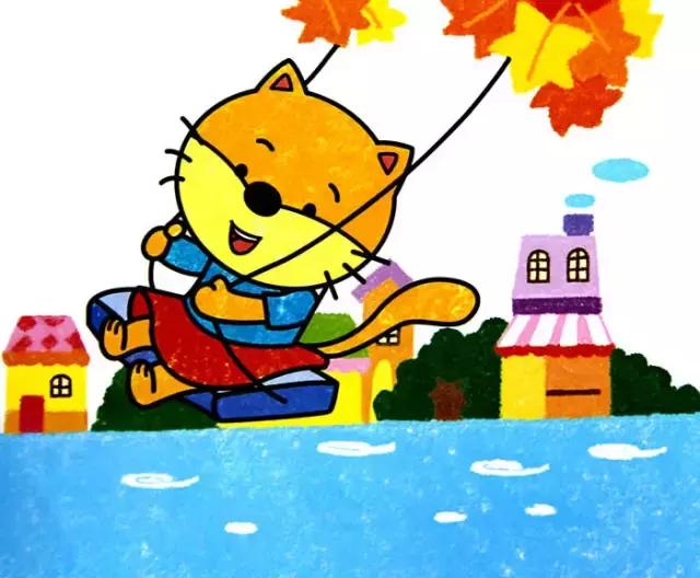 儿童油画棒画原创高清素材,儿童油画棒画素材