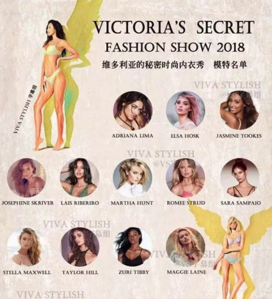 维密中国超模合集何穗,2018维密秀刘雯何穗组团霸气开秀