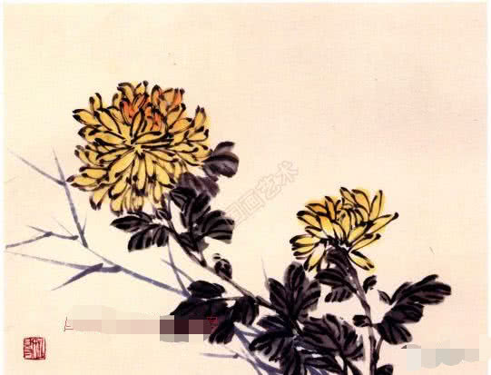 写意菊花画法笔法清晰一看就会,写意菊花的画法步骤图