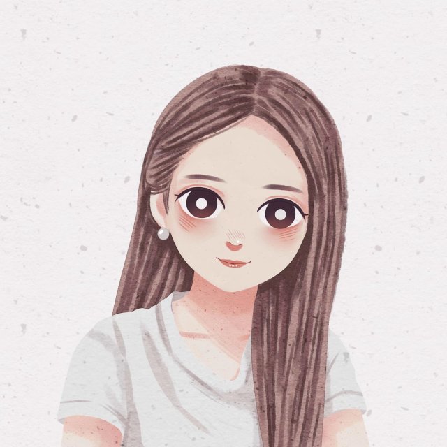 好看女生插画头像小学生,可爱插画动漫头像