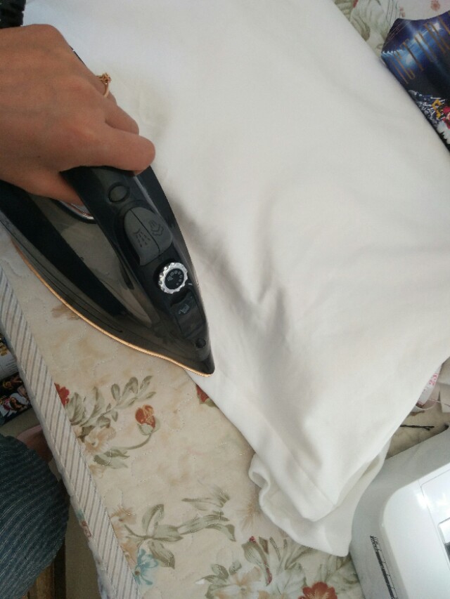 做给暖爸的白色V领长T，附多个男装裁剪图