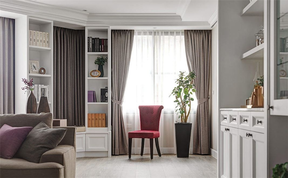 长方形客厅沙发储物柜设计效果图,客厅靠墙柜子储物柜宽1.2米暖白色