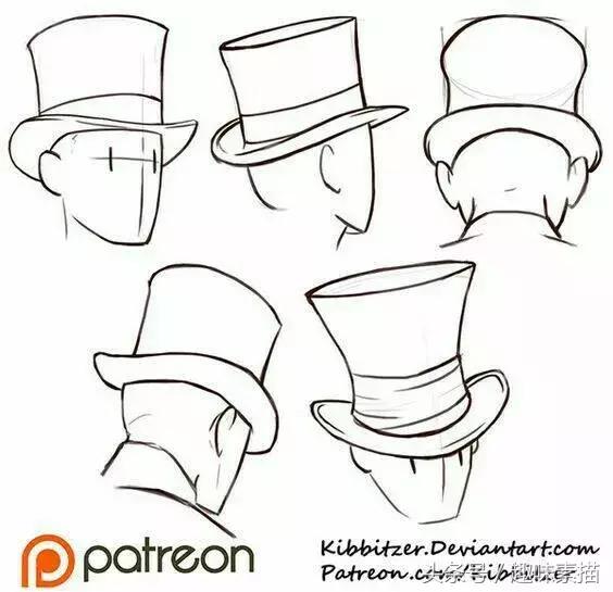 素描帽子正面的画法,回族男子的帽子画法