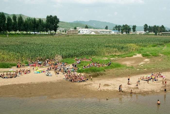朝鲜农村自然风景,朝鲜原生态村庄