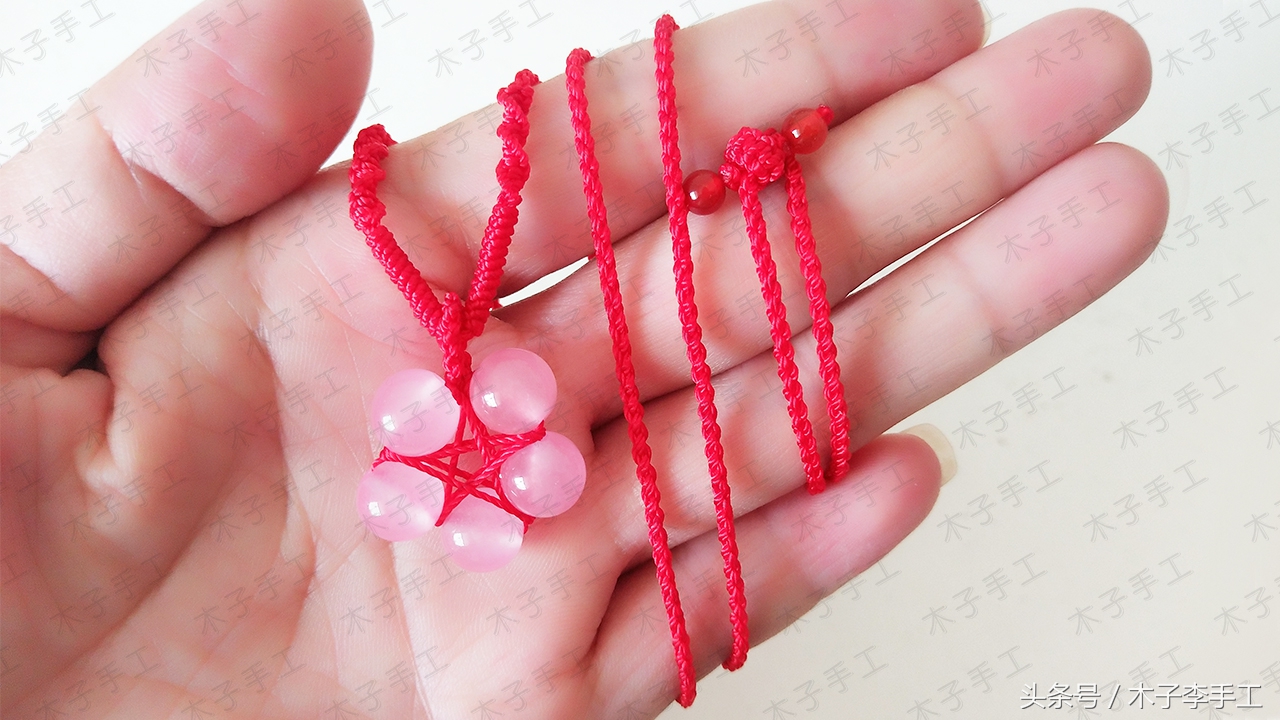 用金珠子编的项链绳,用绳子串的黄金项链