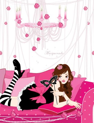 韩国儿童插画可爱小女孩图片 (韩国可爱女性插画)