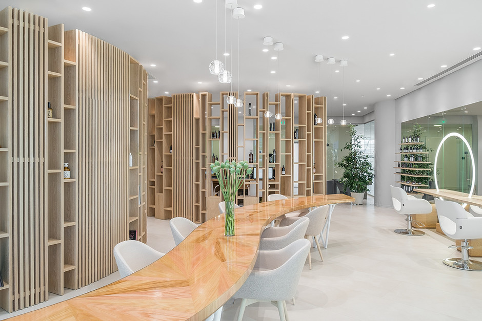 50平方轻奢风美容院的简约装修,白色美容院装修开业图片