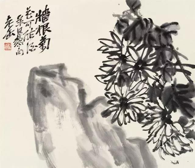 吴昌硕菊花国画作品欣赏,吴昌硕画的菊花
