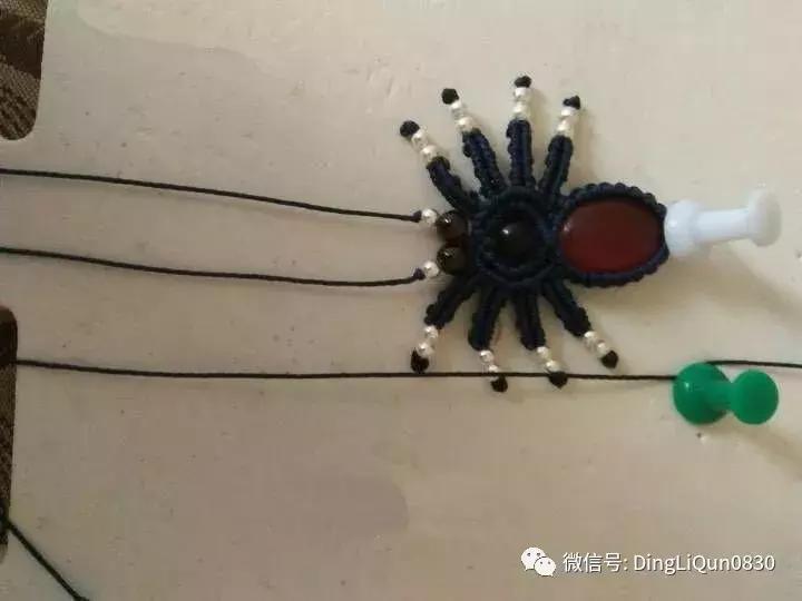 绳编宝石吊坠教程,石头吊坠穿珠子编绳教程